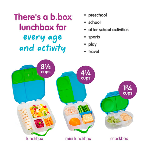 b.box Snack Box 2 Pack colores azul oceano y pizarra para combinar