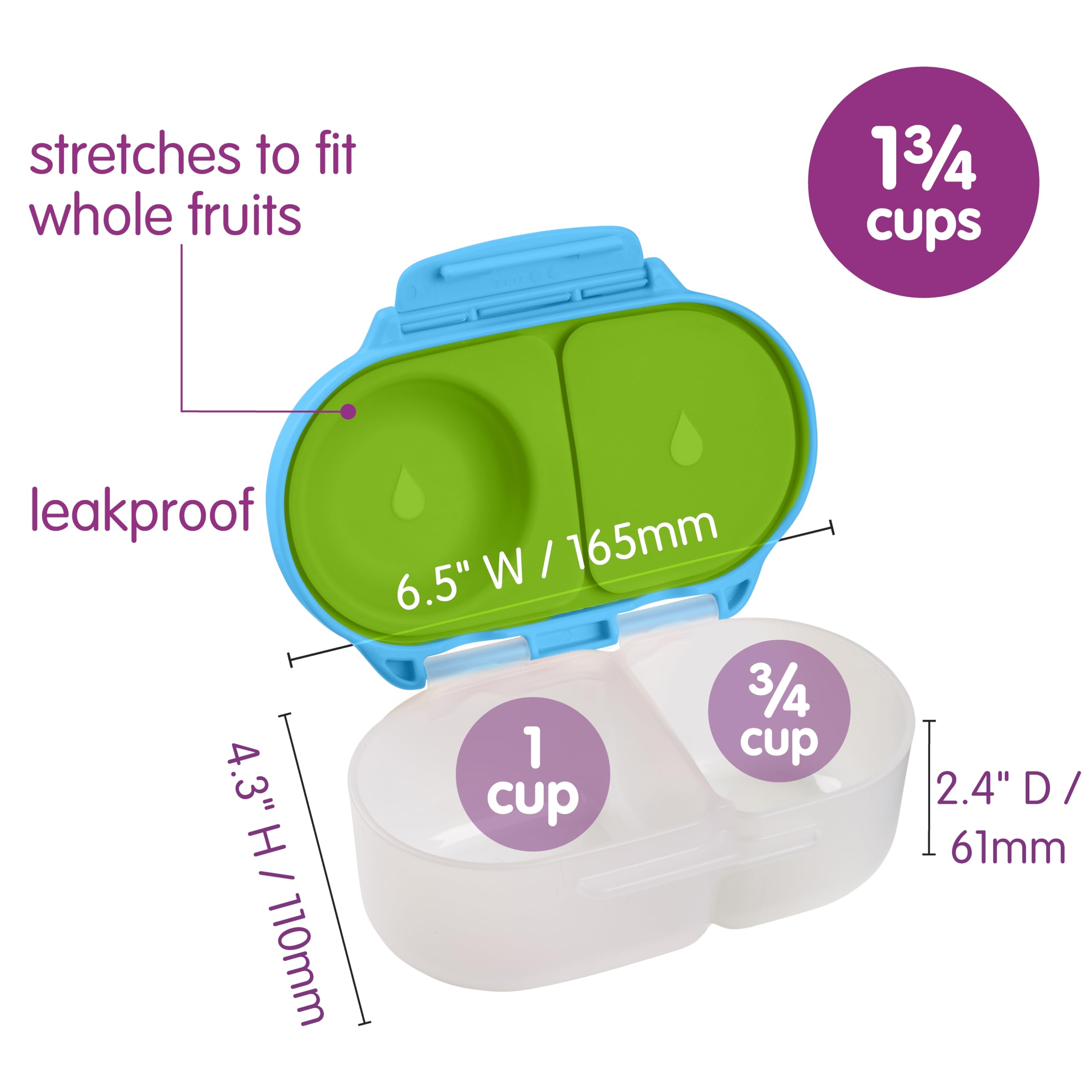 b.box Snack Box 2 Pack fruta Flexi para fruta entera sin trocear