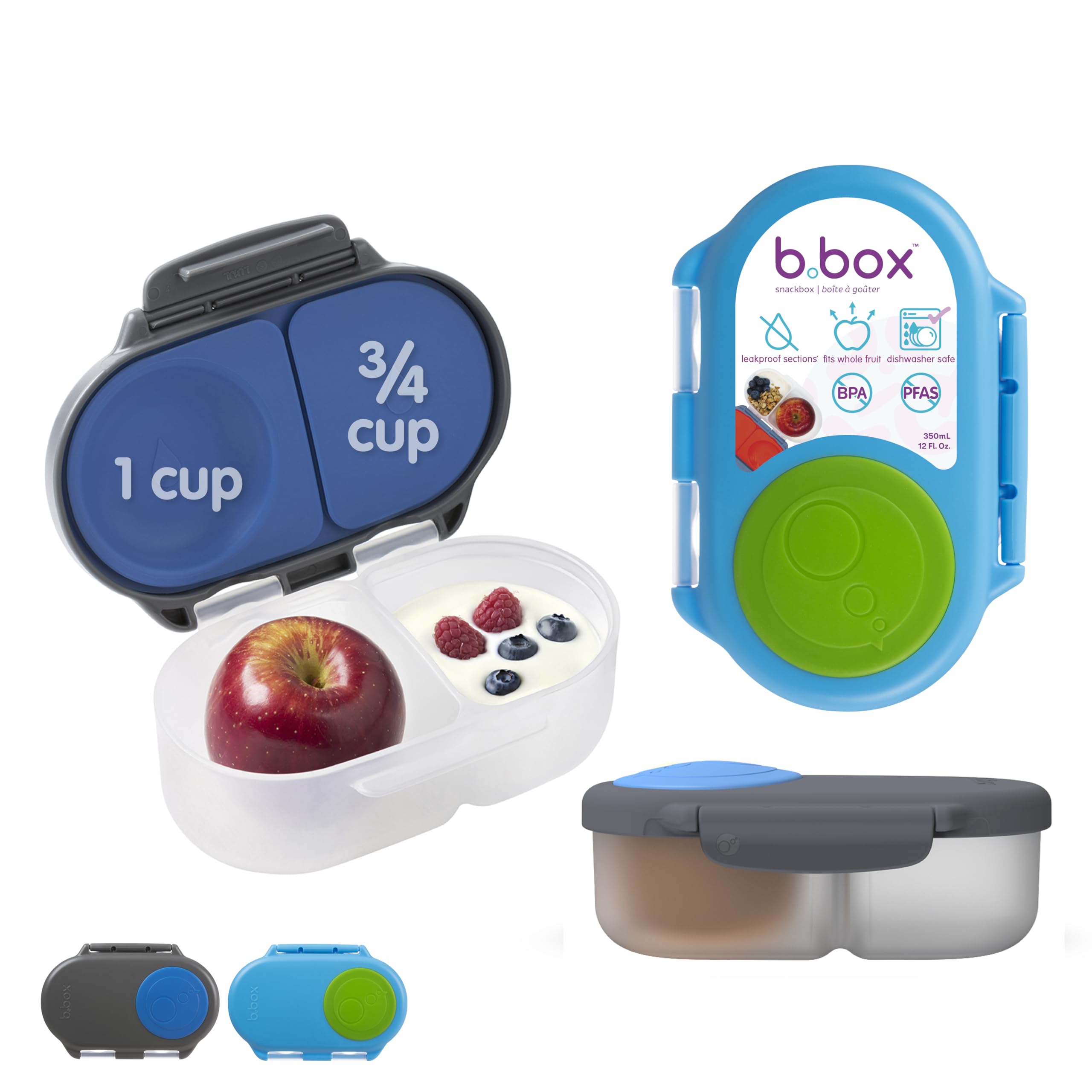 b.box Snack Box 2 Pack sin fugas para meriendas ordenadas