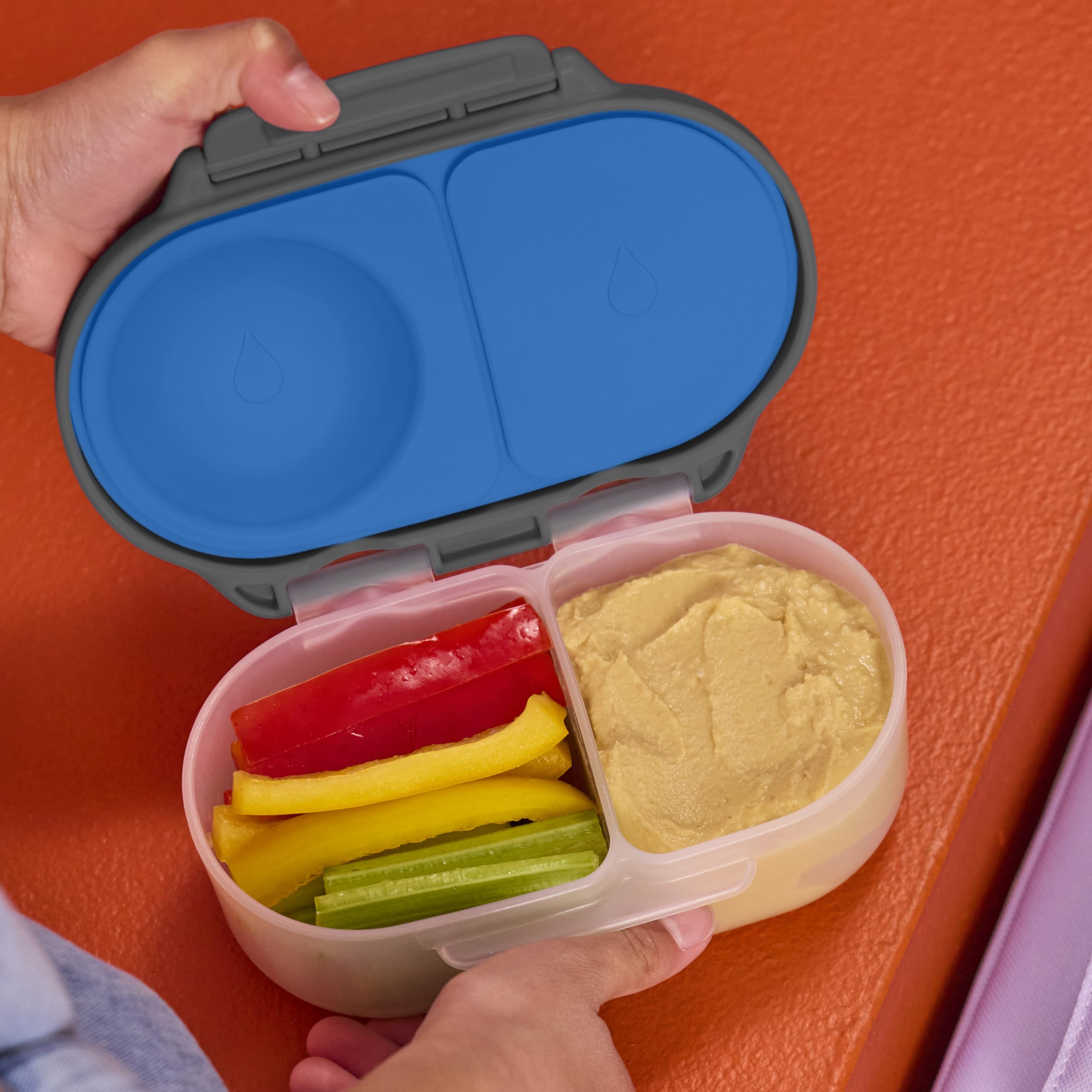 b.box Snack Box 2 Pack tamaño ergonómico para manos pequeñas