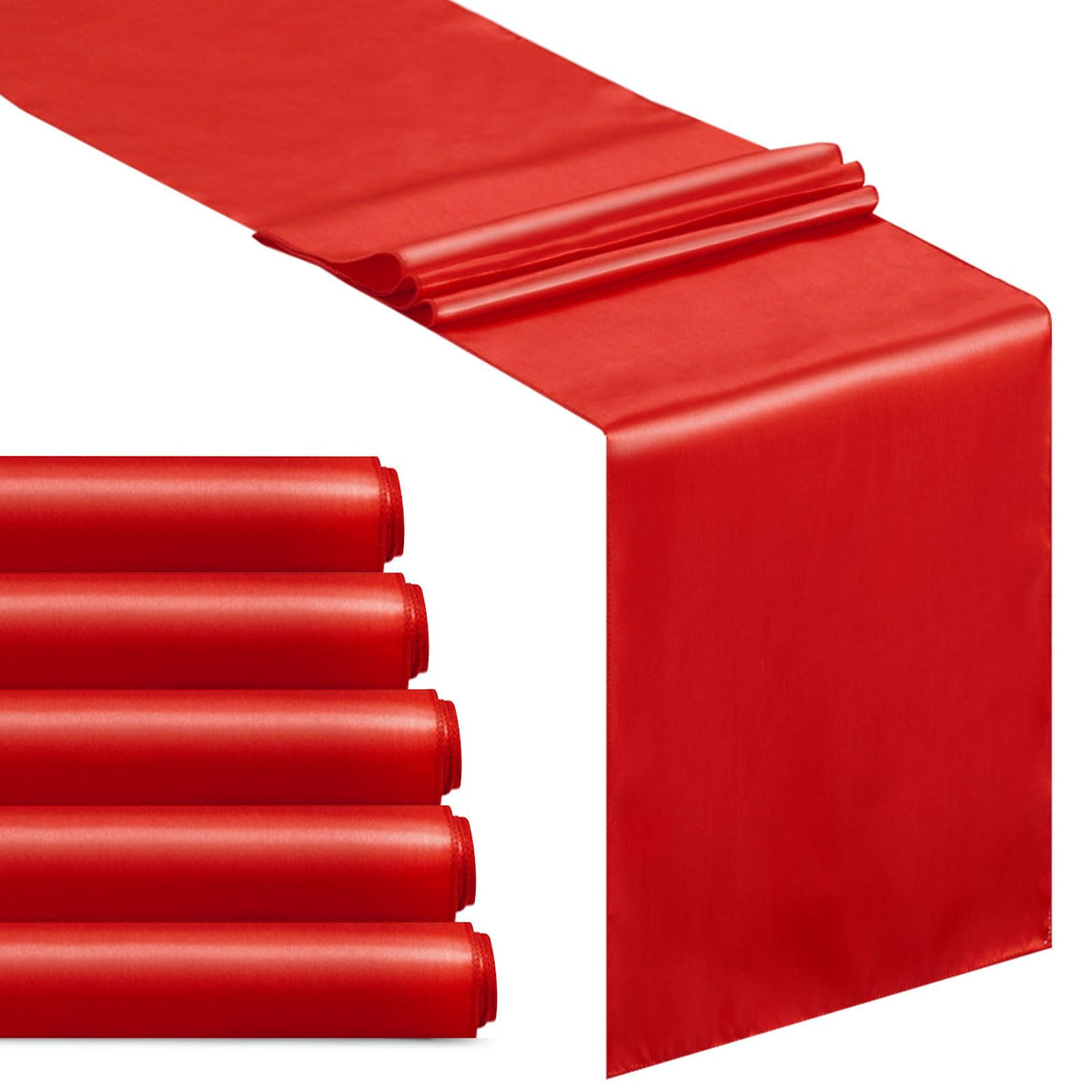 Camino de mesa rojo satinado B-COOL 5 piezas 12x108 pulgadas para eventos