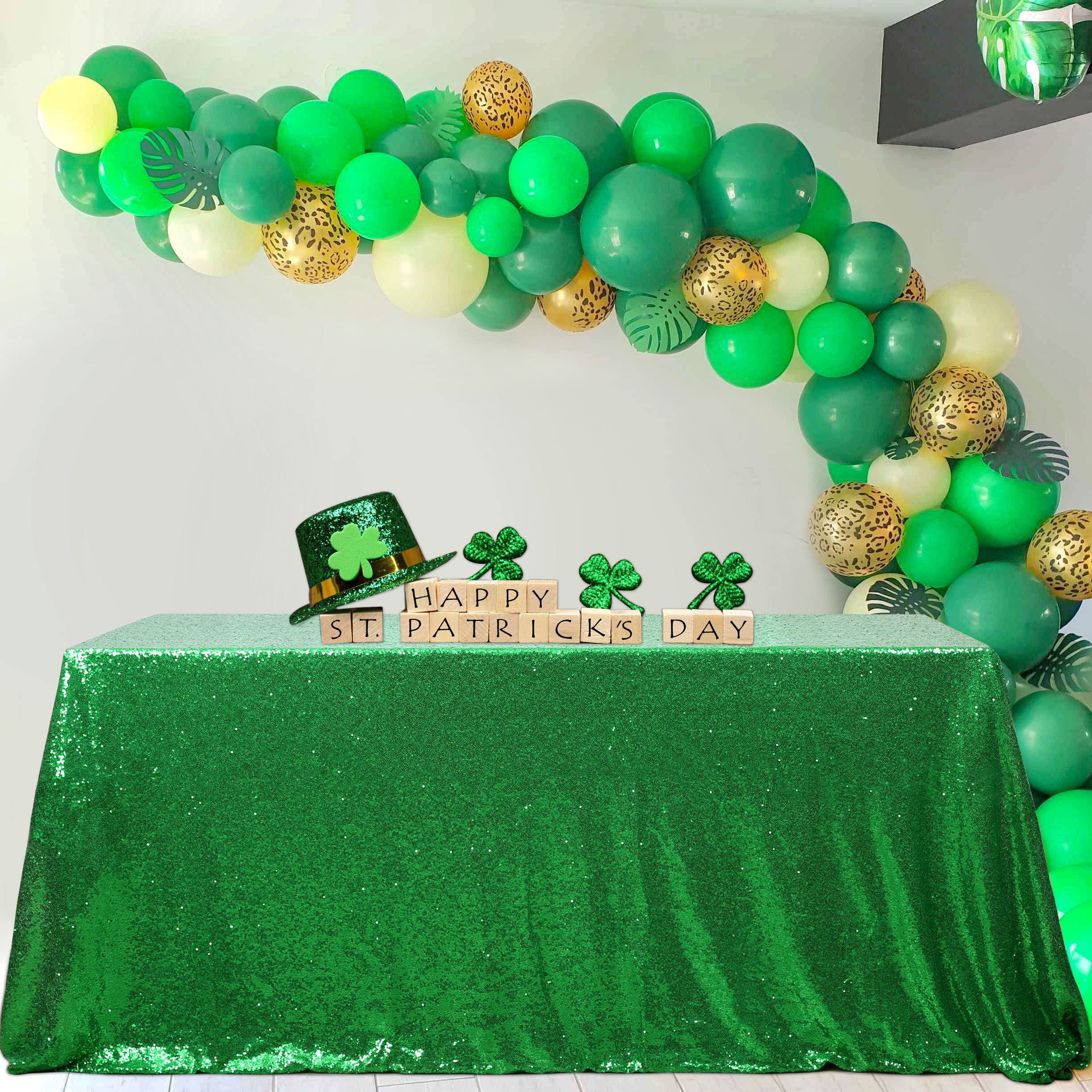 Mantel de lentejuelas verde de B-COOL para eventos, base elegante para ceremonias.
