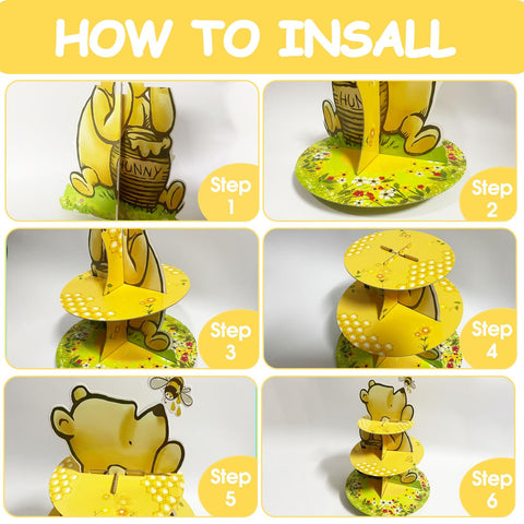 B4b3e Decoración Winnie: diseño temático que eleva la mesa de dulces.