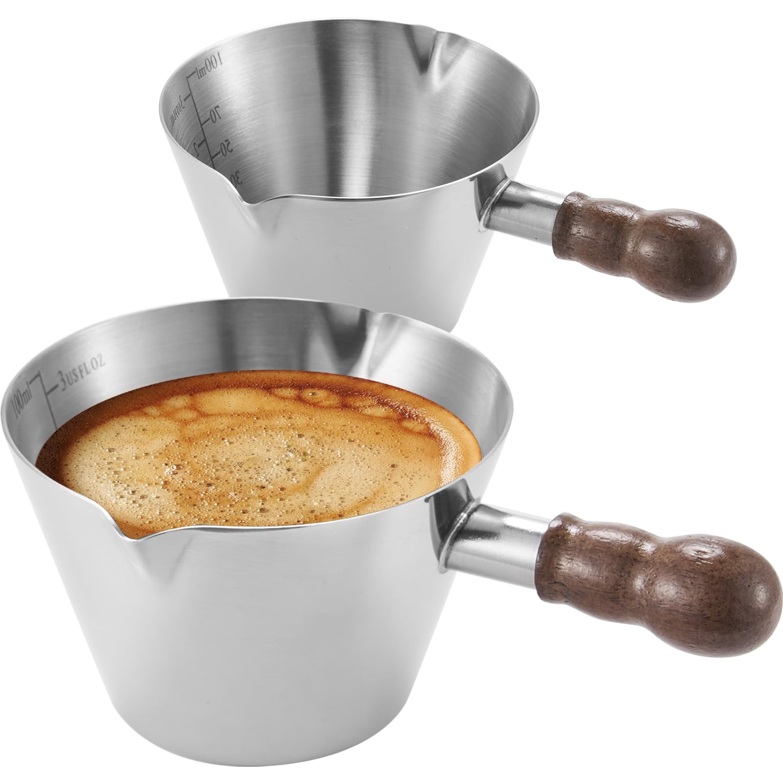 Baalaka taza de café expreso con doble chorro para vertido suave