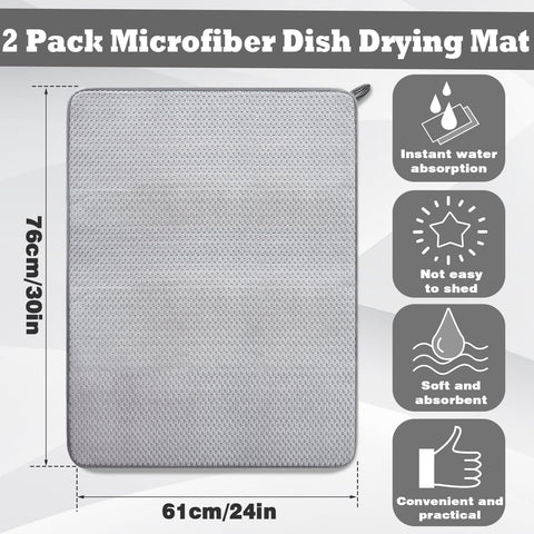 Baaxxango alfombrillas secado microfibra dos unidades, ideal para cocinar con varios utensilios.
