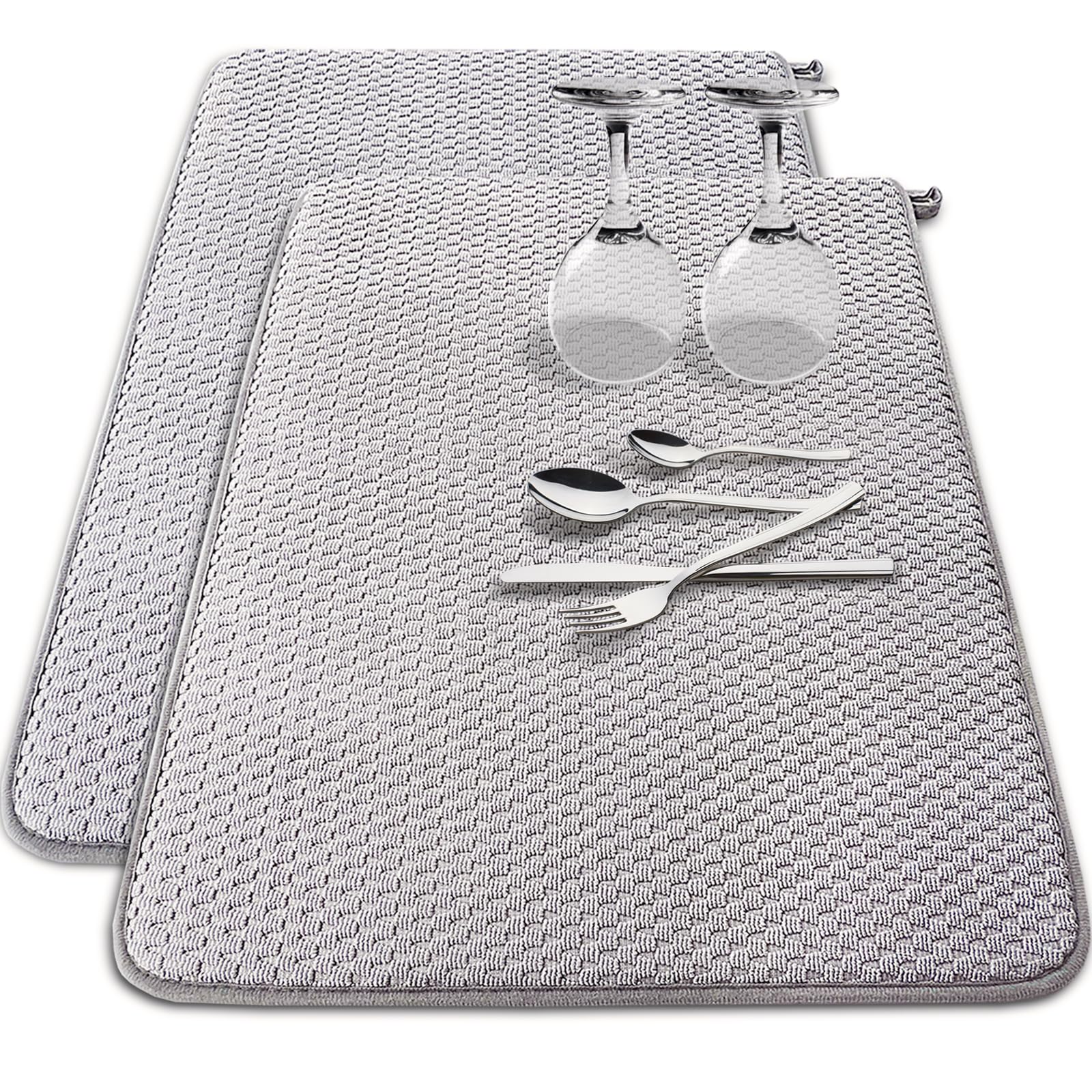 Baaxxango alfombrilla secado platos gris absorbente ideal para encimeras