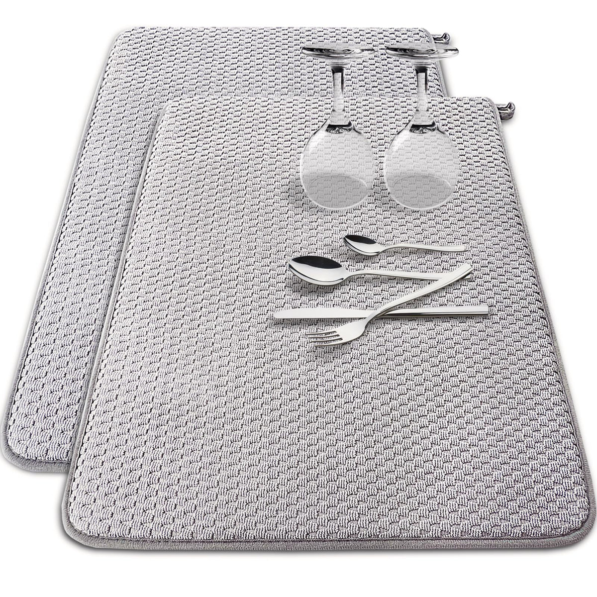 Baaxxango alfombrilla secado platos gris absorbente ideal para encimeras