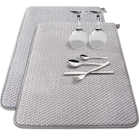 Baaxxango alfombrilla secado platos gris absorbente ideal para encimeras