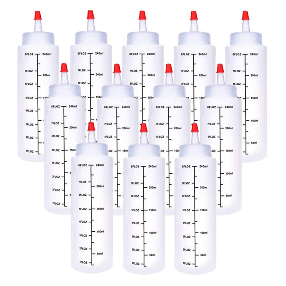 Baaxxango botellas aprietables 8oz, diseño compacto para condimentos.