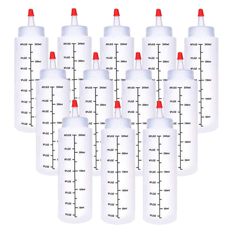Baaxxango botellas aprietables 8oz, diseño compacto para condimentos.