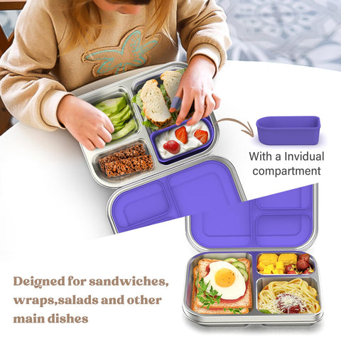Caja bento BABHAMNESS de acero inoxidable 304, resistente para uso diario.