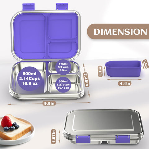 Interior de silicona en la caja bento para contener salsas y mantener separadas.