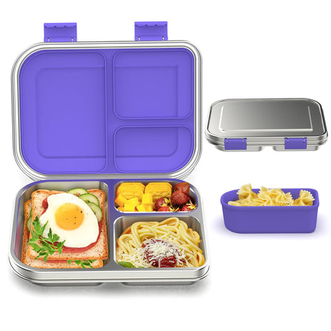 Caja bento BABHAMNESS para niños con tres compartimentos para comidas balanceadas.