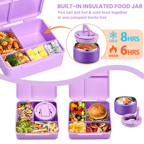 BABHAMNESS lonchera bento abierta mostrando compartimentos para comidas equilibradas.