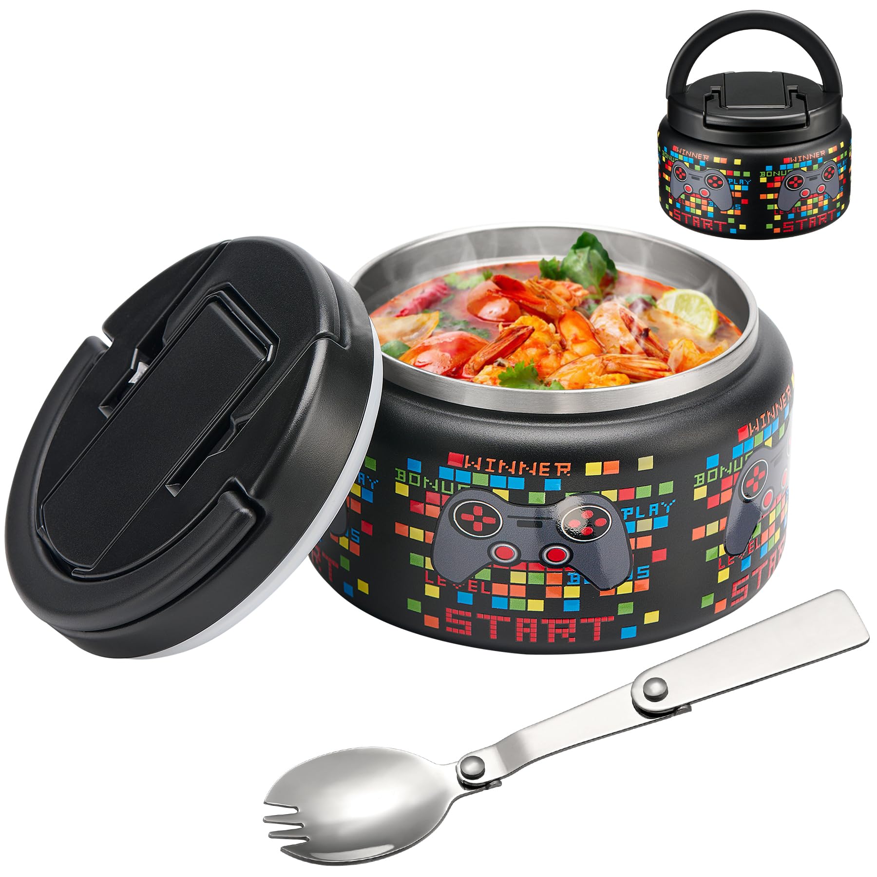 BABHAMNESS sopa termica 13-5oz con tapa-bucle facilita apertura para niños