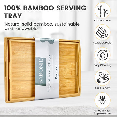 Babonie bandeja de bambú para decoración y organización en casa