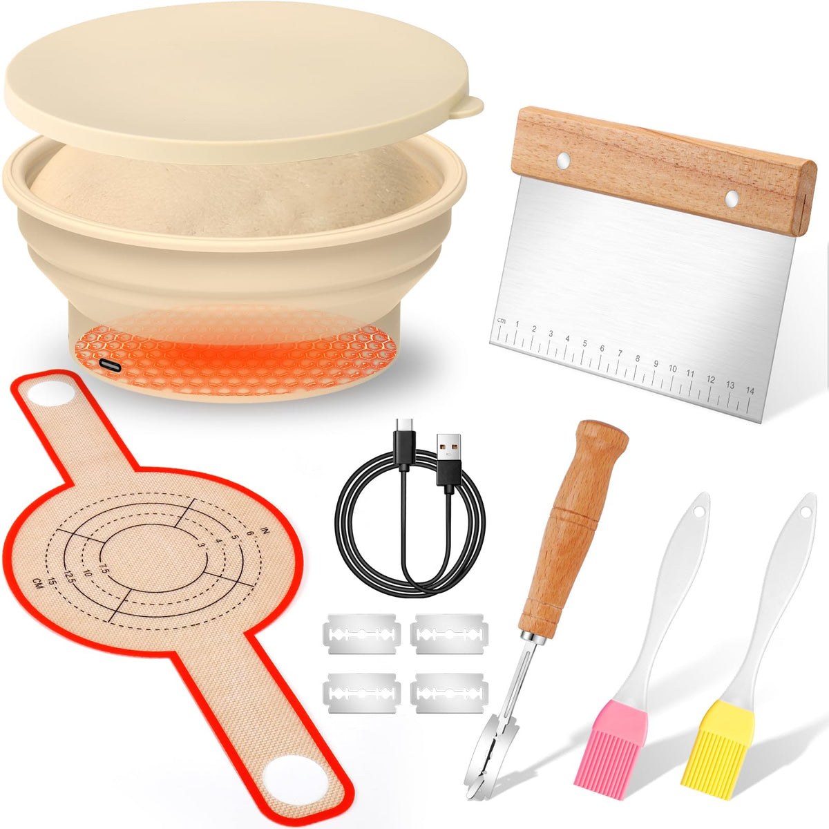 BABORUI kit masa madre con calentador plegable para fermentación estable
