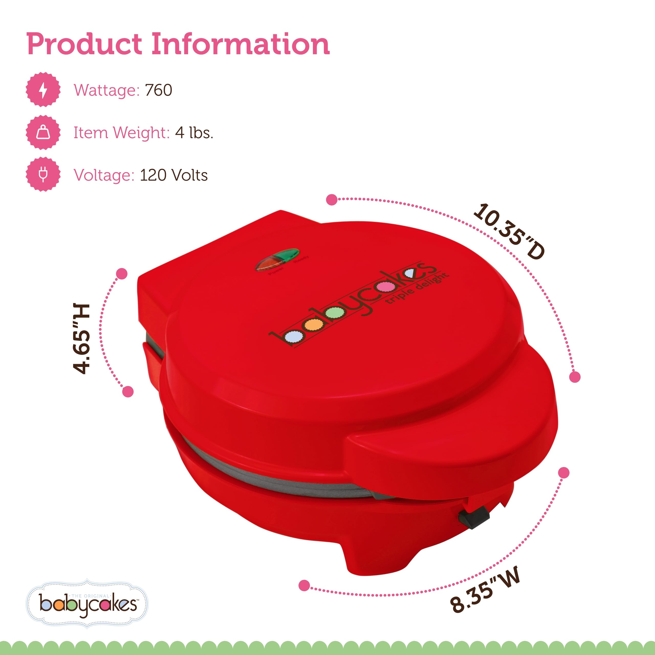 Babycakes base antideslizante para mayor estabilidad