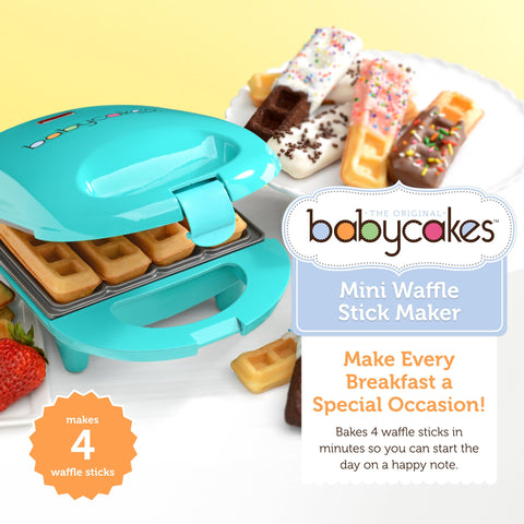 Babycakes Mini Gofre Palito con indicador de potencia para control de cocción.