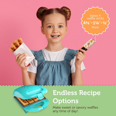Babycakes Mini Gofre Palito con patas antideslizantes para mayor estabilidad.