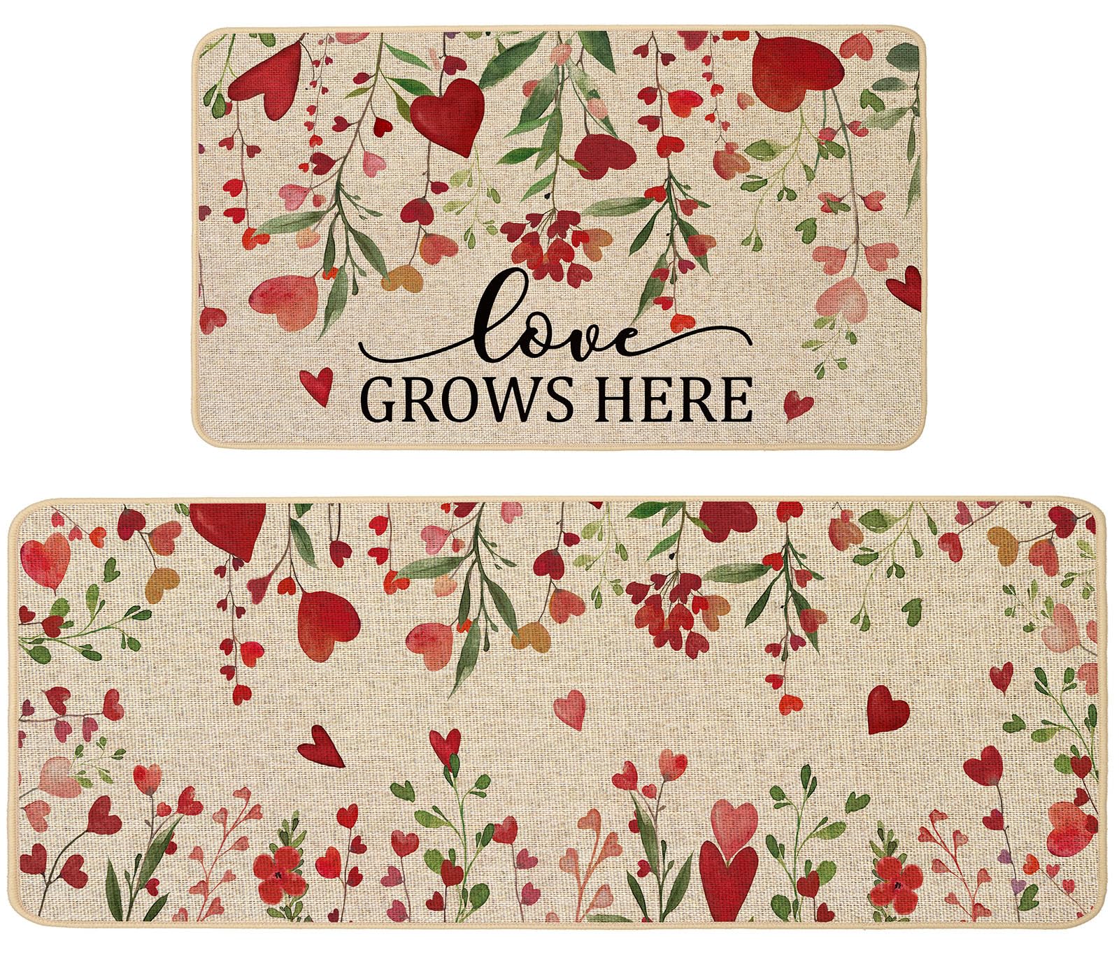 Baccessor Valentines 17x29 floral-hoja-corazon, ideal para decorar y proteger el suelo.