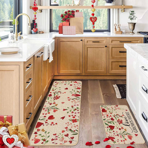 Baccessor Valentines 17x47 floral-hoja-corazon, perfecto para cocinas modernas y cálidas.