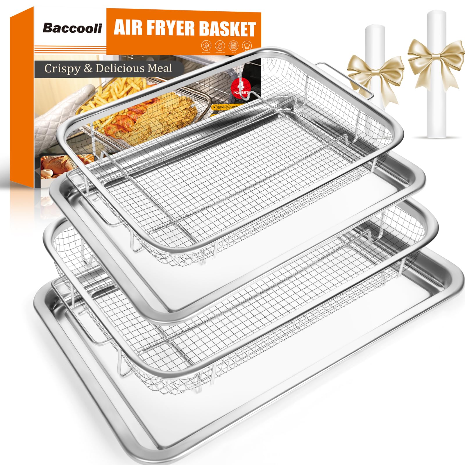 Baccooli cesta para horno de aire 15x11 para frituras crujientes