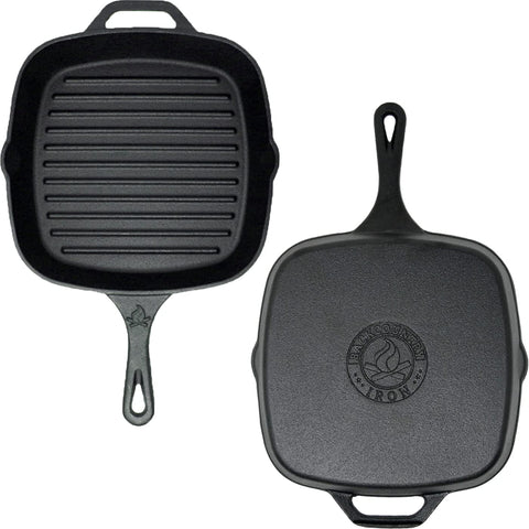 Backcountry Iron sartén cuadrada de 10,5 pulgadas uso en horno, resistente a altas temperaturas