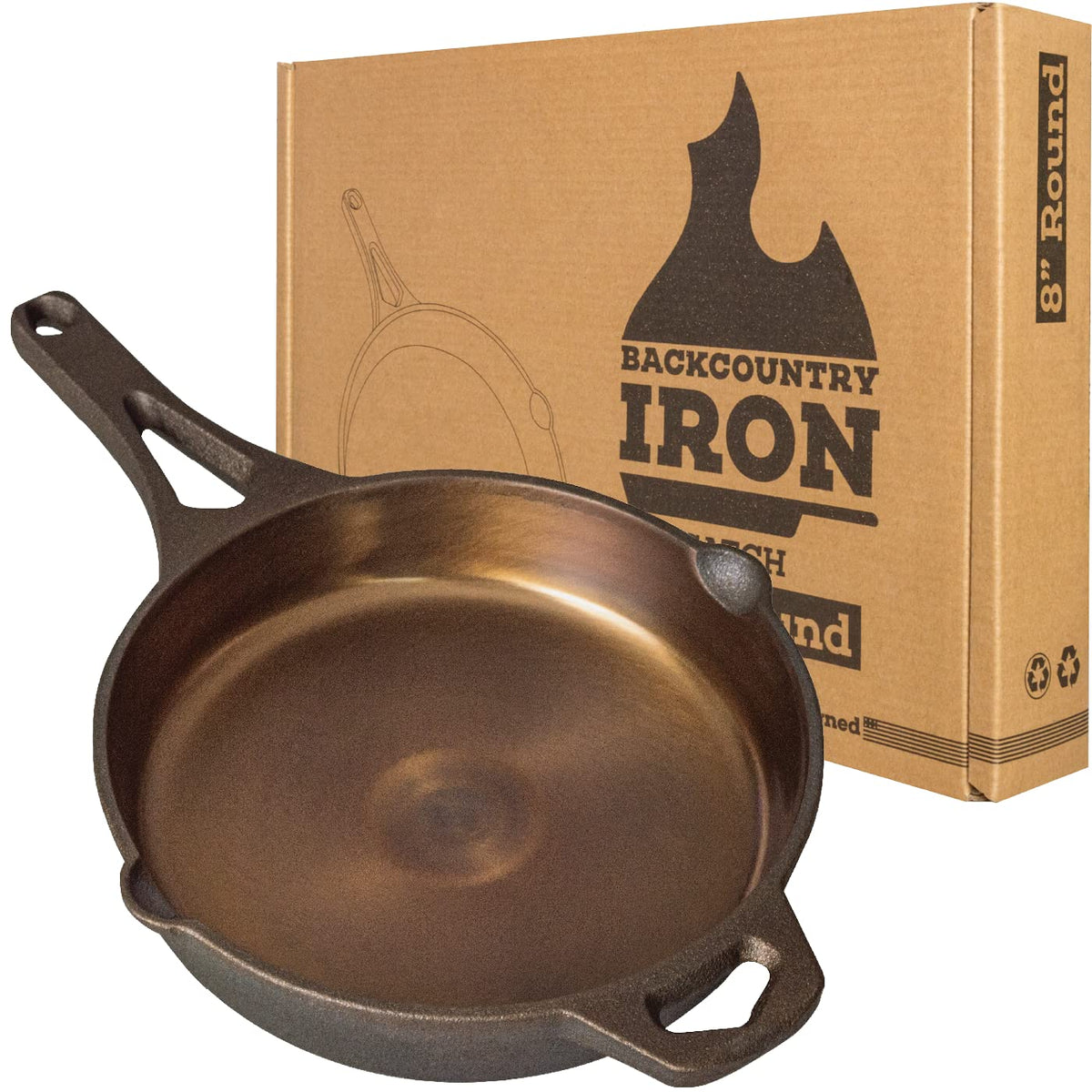 Sartén Backcountry Iron Wasatch con superficie lisa para dorar de forma uniforme.