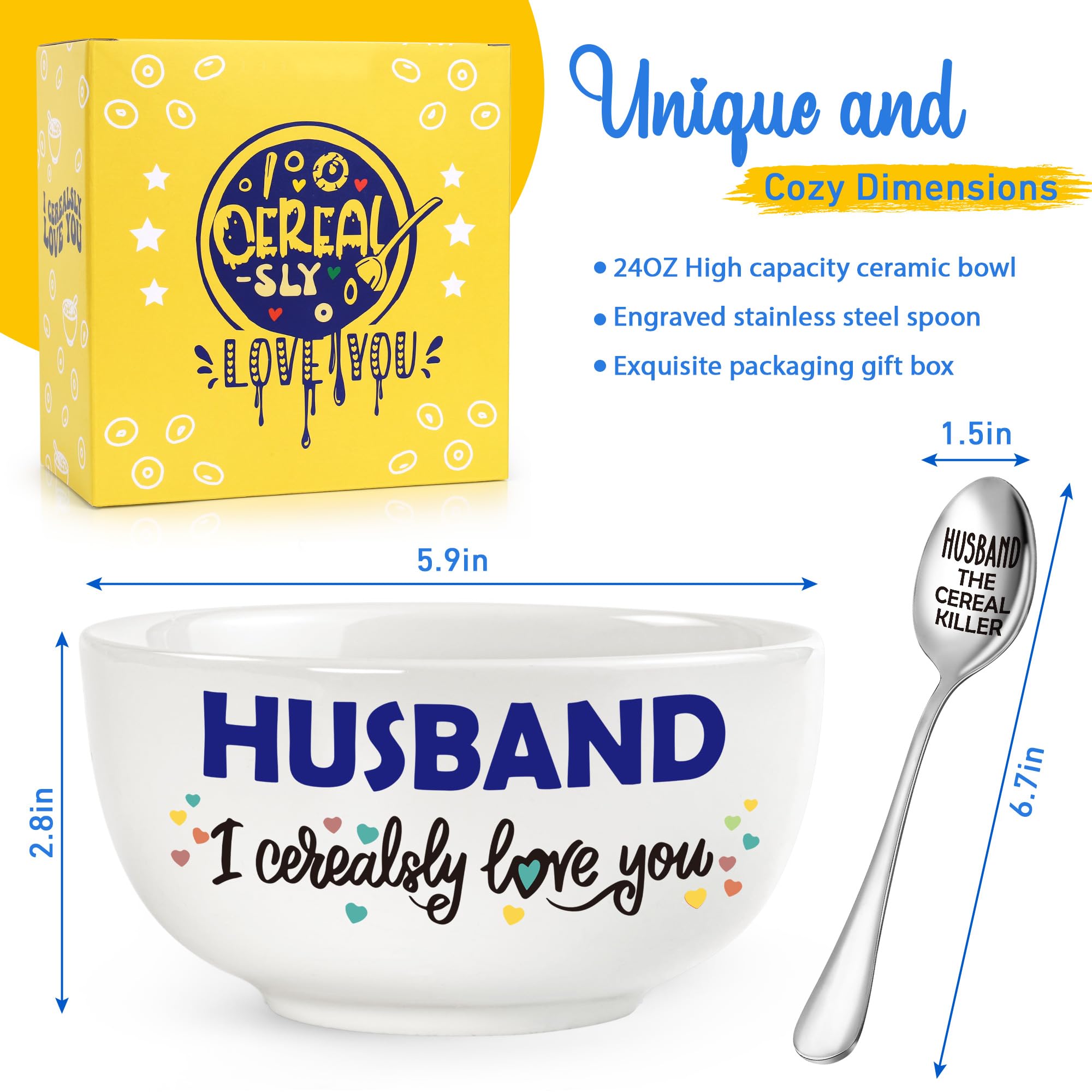 BackURyear tazón cereal con diseño humorístico, regalo perfecto para aniversarios.