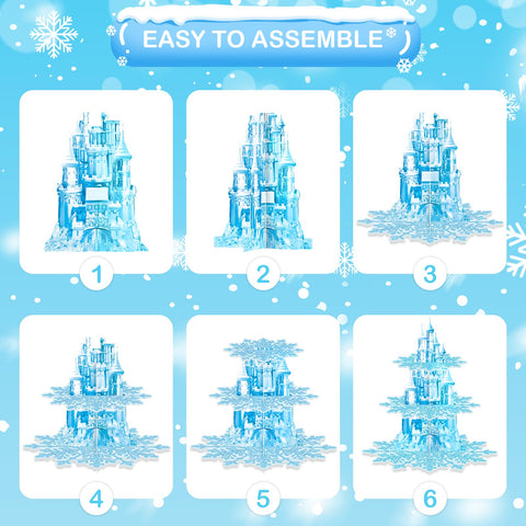BACUTHY diseño nieve castillo, toque festivo para cumpleaños.
