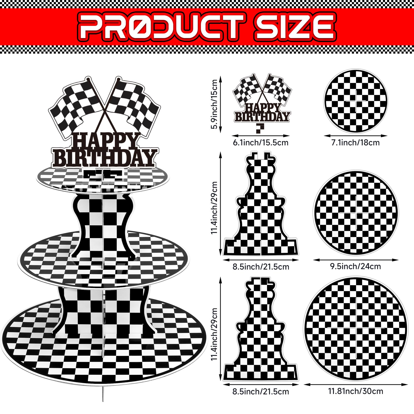BACUTHY diseño temático de carrera para pasteles pequeños y dulces.