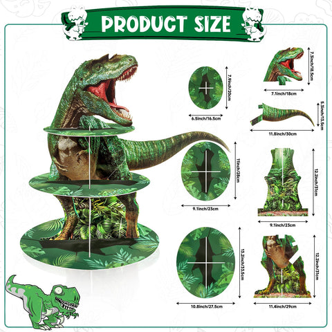 BACUTHY torres de cupcakes dinosaurio: lateral con capacidad para 48 cupcakes.