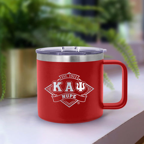 Mug NUPE de Bad Bananas, tapa abierta, fácil limpieza y accesorio de sellado seguro.