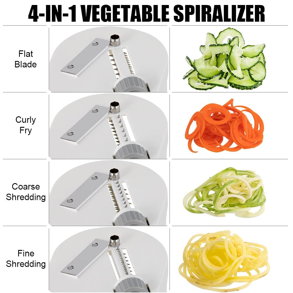 Badelite espiralizador en uso para pasta de verduras saludable.