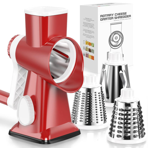 Rallador Badelite con manivela para queso, rallado rápido sin tocar las cuchillas.