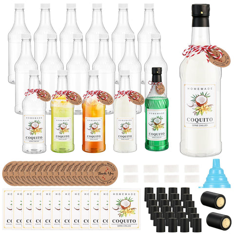 Botellas plástico Baderke de 1000 ml listas para bebidas.