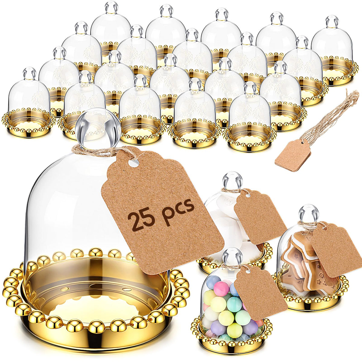 Jarras Baderke con corona dorada para dulces, ideal para bodas.