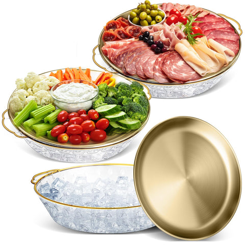 Baderke bandeja fría 11.8 pulgadas, vista frontal, ideal para servir aperitivos fríos.
