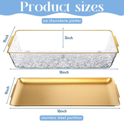 Baderke bandeja fría rectangular para verduras, ideal para presentaciones limpias y frescas