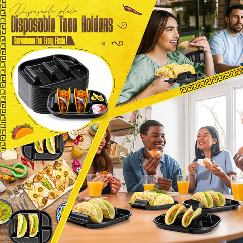 Bandeja de eventos Baderke para servir tacos ordenadamente