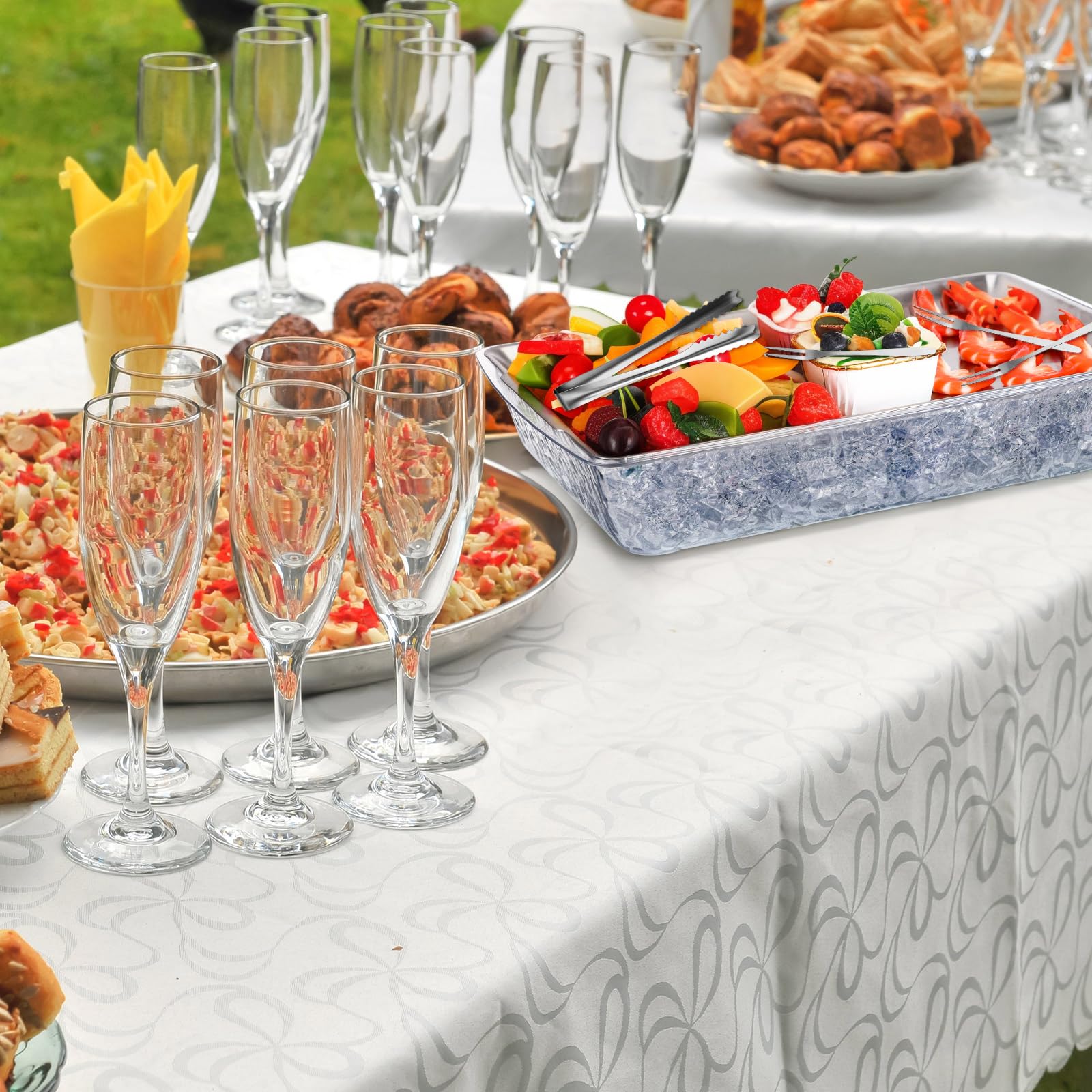 Baderke bandeja vegetales rectangular ideal para crudités en eventos.