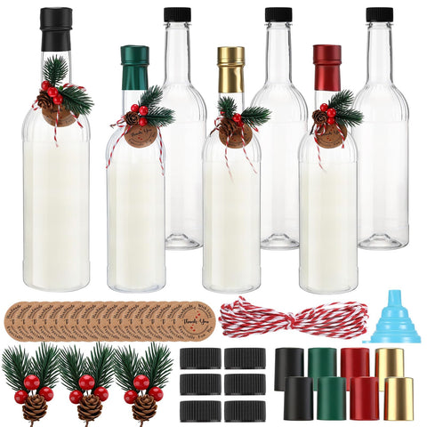 Botellas Baderke de plástico transparentes para almacenar vinos caseros de forma segura.