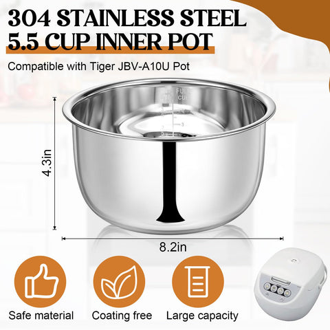 Compatibilidad con Tiger JBV-A10U para ajuste seguro de la olla