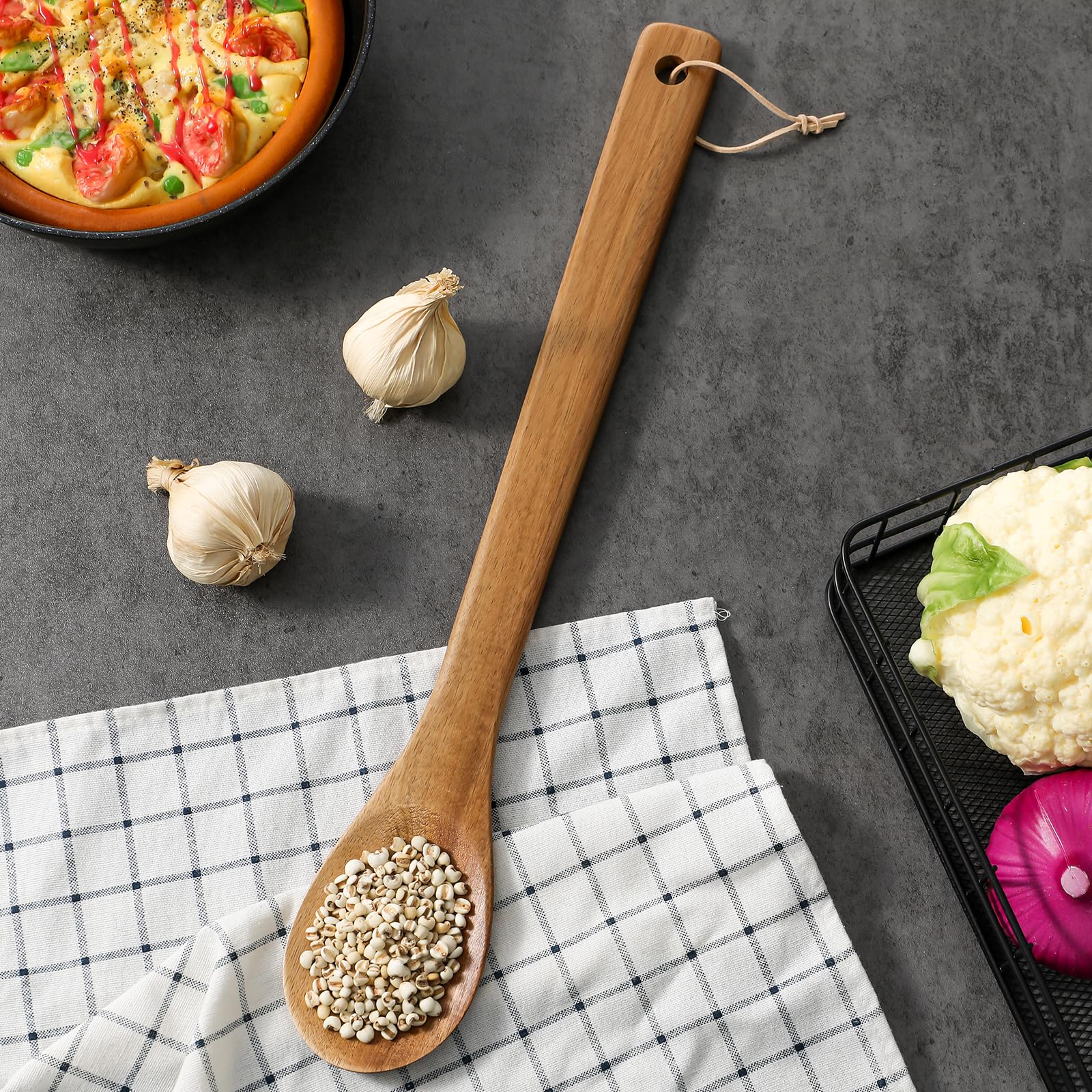 Cuchara grande de madera Baderke para cocinas con ollas grandes