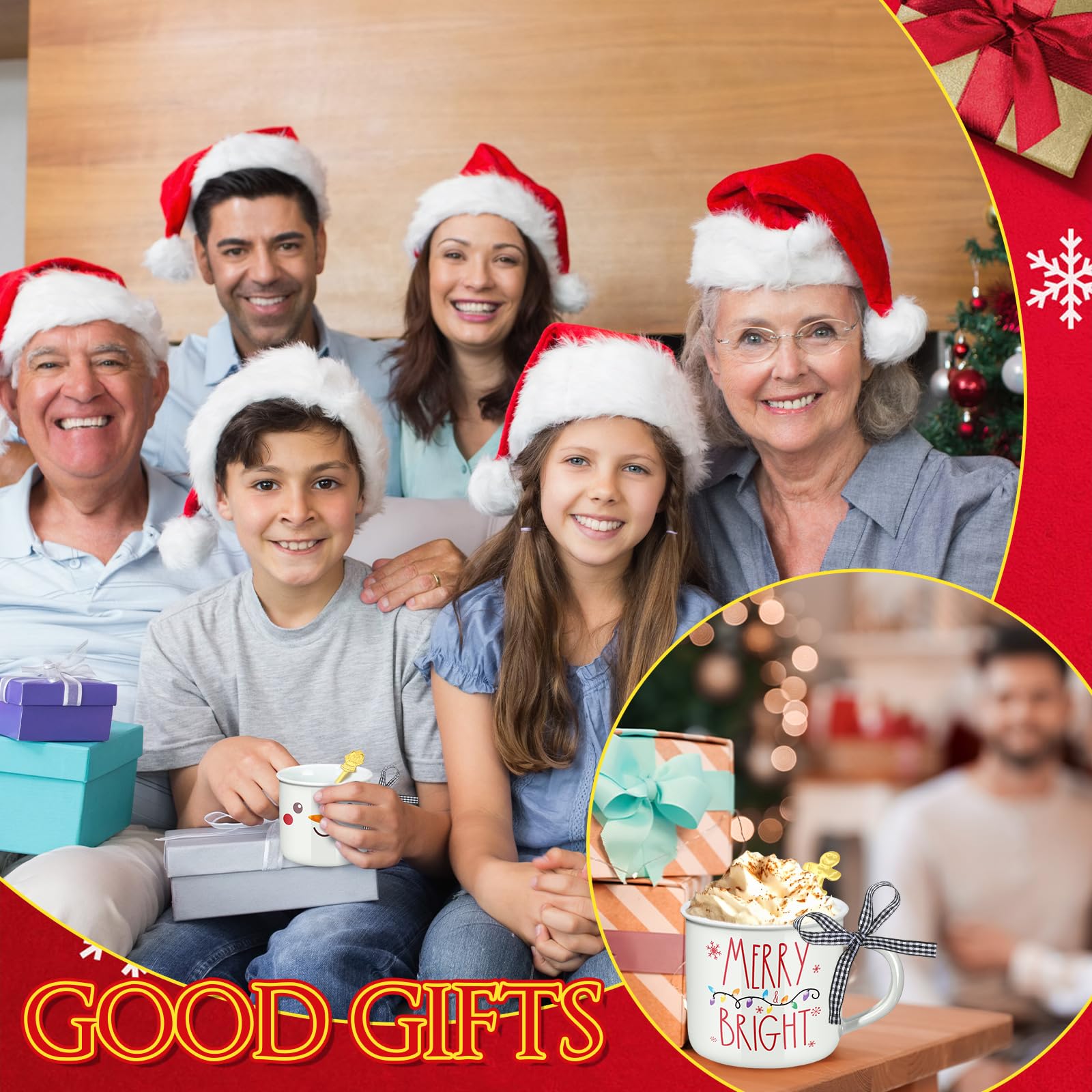 Motivos navideños en la taza, aporta encanto festivo.
