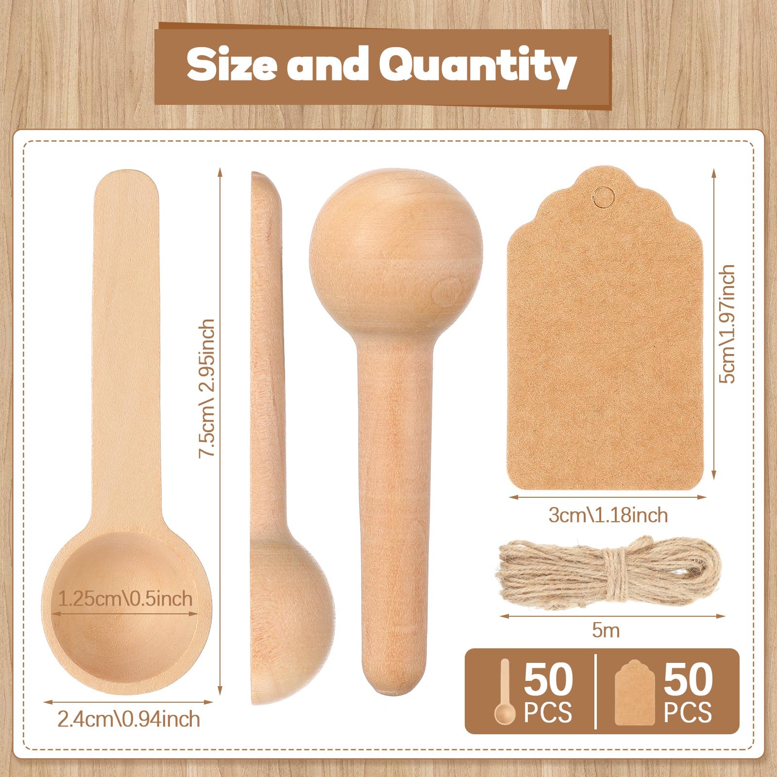 Cucharas de madera Baderke para proyectos de bricolaje y regalos personalizados.