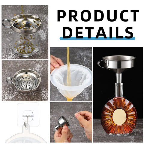 Baderke embudos de acero 304 para cocina resistente