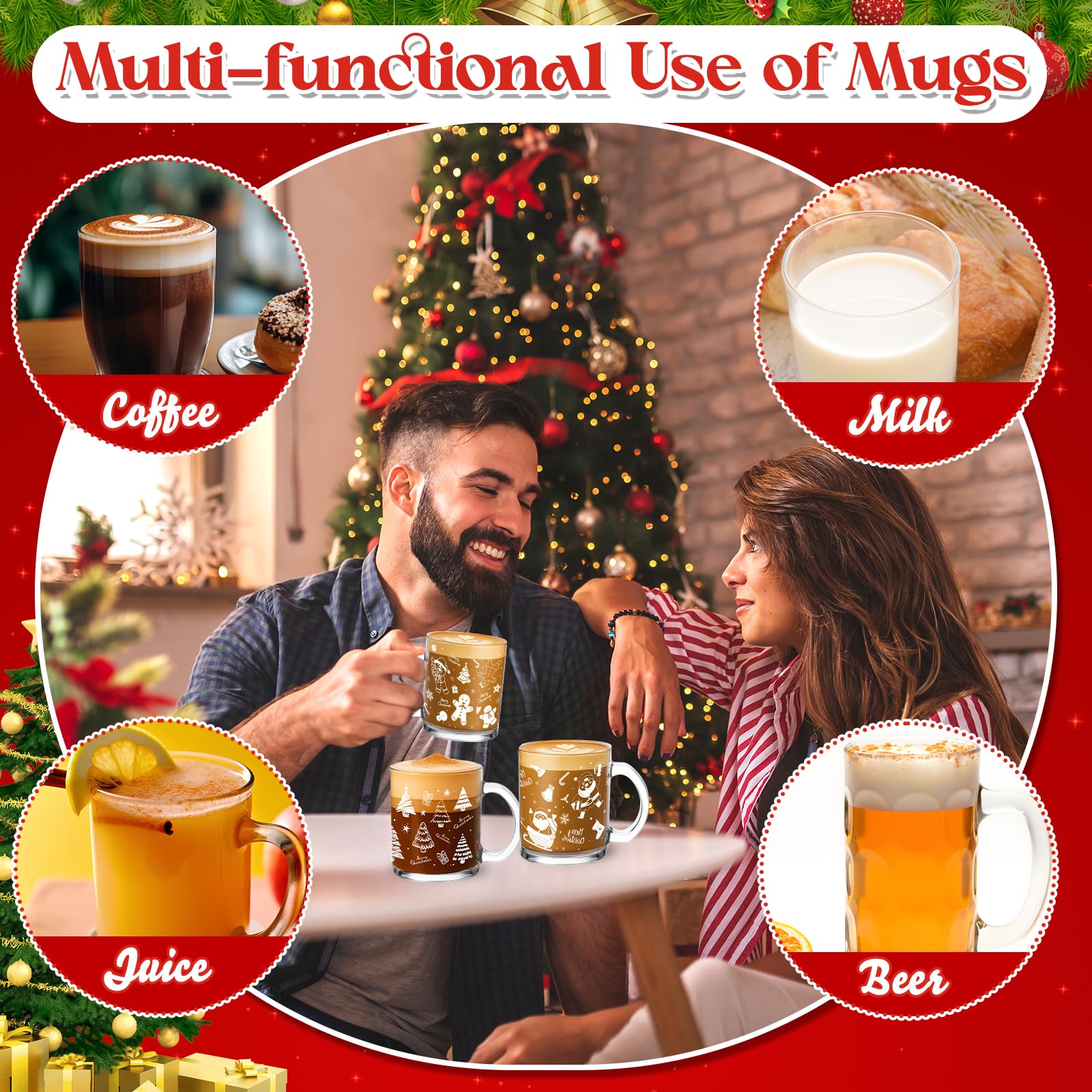 Jarra de vidrio Baderke con Hombre de Jengibre, ideal para postres y bebidas.