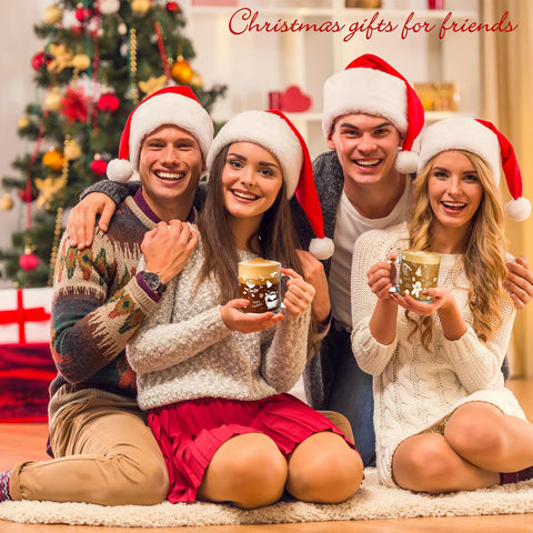 Jarra de vidrio Baderke con Mensaje Feliz Navidad, decoracion festiva.